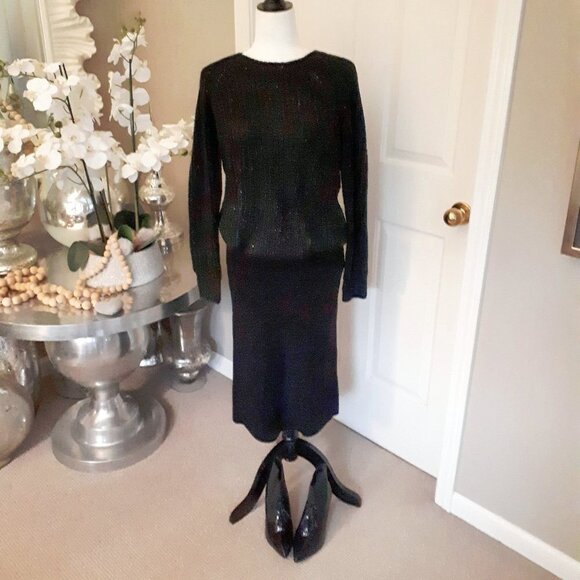 EUC Joe Fresh black sequin sparkle knit sweater, XS - Picture 4 of 7